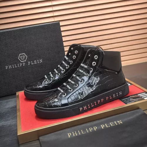 Wholesale Philipp Plein PP High Tops Shoes For Men #1381451 $88.00 USD, Wholesale Quality Replica Philipp Plein PP High Tops Shoes