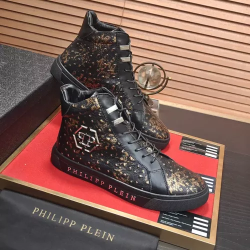 Replica Philipp Plein PP High Tops Shoes For Men #1381454 $92.00 USD for Wholesale