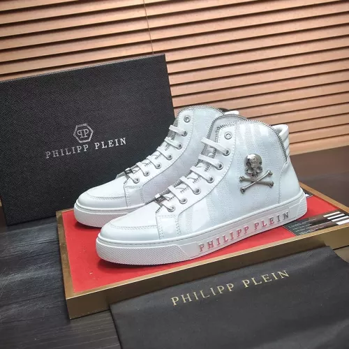 Wholesale Philipp Plein PP High Tops Shoes For Men #1381457 $92.00 USD, Wholesale Quality Replica Philipp Plein PP High Tops Shoes