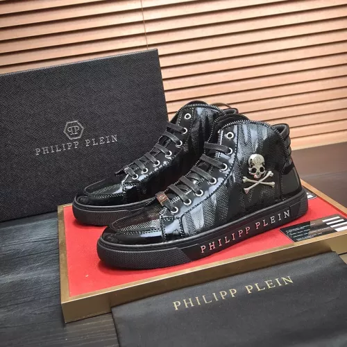 Wholesale Philipp Plein PP High Tops Shoes For Men #1381460 $92.00 USD, Wholesale Quality Replica Philipp Plein PP High Tops Shoes