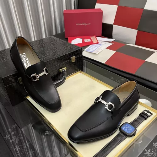 Replica Salvatore Ferragamo Leather Shoes For Men #1381468 $108.00 USD for Wholesale