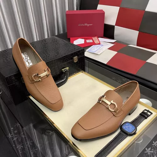 Replica Salvatore Ferragamo Leather Shoes For Men #1381475 $108.00 USD for Wholesale