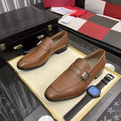 Replica Salvatore Ferragamo Leather Shoes For Men #1381483 $108.00 USD for Wholesale
