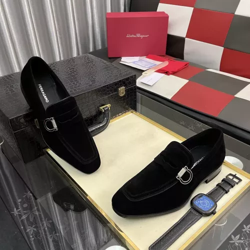 Replica Salvatore Ferragamo Leather Shoes For Men #1381487 $108.00 USD for Wholesale