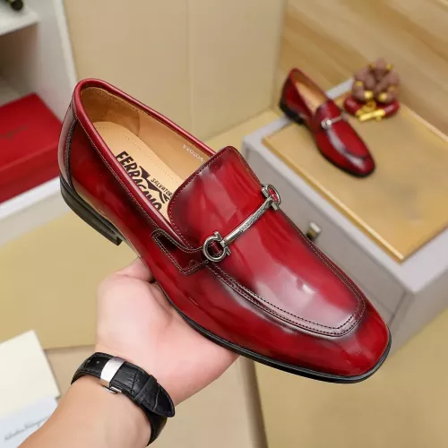 Replica Salvatore Ferragamo Leather Shoes For Men #1381488 $88.00 USD for Wholesale