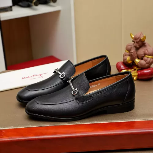 Replica Salvatore Ferragamo Leather Shoes For Men #1381491 $88.00 USD for Wholesale