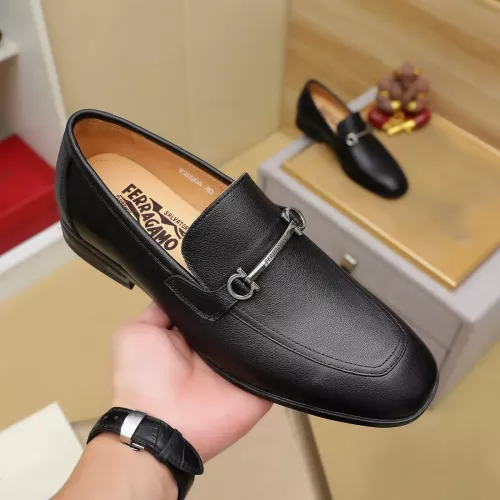Replica Salvatore Ferragamo Leather Shoes For Men #1381491 $88.00 USD for Wholesale