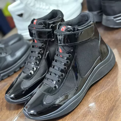 Wholesale Prada High Top Shoes For Men #1381669 $92.00 USD, Wholesale Quality Replica Prada High Top Shoes