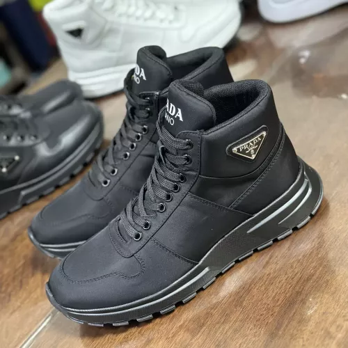 Wholesale Prada High Top Shoes For Men #1381670 $98.00 USD, Wholesale Quality Replica Prada High Top Shoes