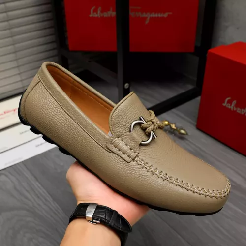 Replica Salvatore Ferragamo Leather Shoes For Men #1381833 $92.00 USD for Wholesale