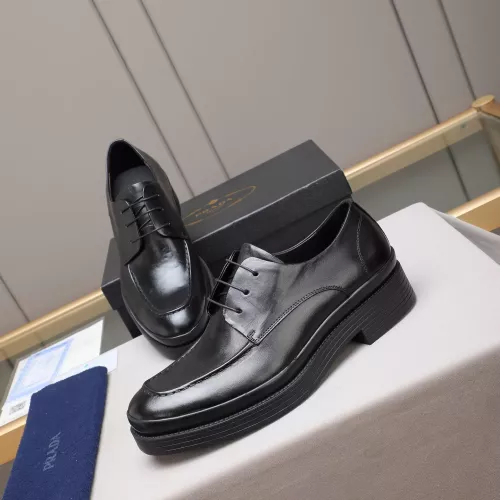 Wholesale Prada Leather Shoes For Men #1381837 $100.00 USD, Wholesale Quality Replica Prada Leather Shoes