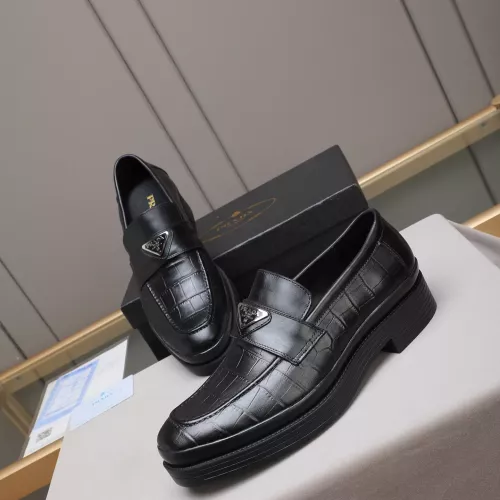 Wholesale Prada Leather Shoes For Men #1381839 $100.00 USD, Wholesale Quality Replica Prada Leather Shoes