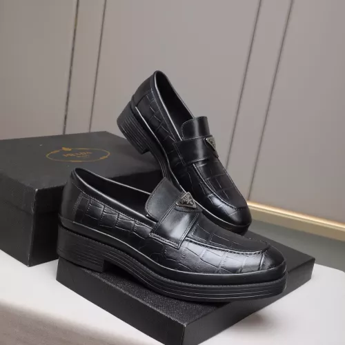 Replica Prada Leather Shoes For Men #1381839 $100.00 USD for Wholesale