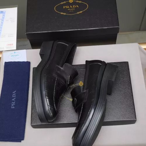 Replica Prada Leather Shoes For Men #1381839 $100.00 USD for Wholesale