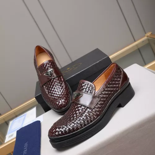 Wholesale Prada Leather Shoes For Men #1381840 $115.00 USD, Wholesale Quality Replica Prada Leather Shoes
