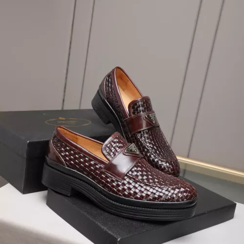 Replica Prada Leather Shoes For Men #1381840 $115.00 USD for Wholesale