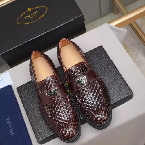 Replica Prada Leather Shoes For Men #1381840 $115.00 USD for Wholesale