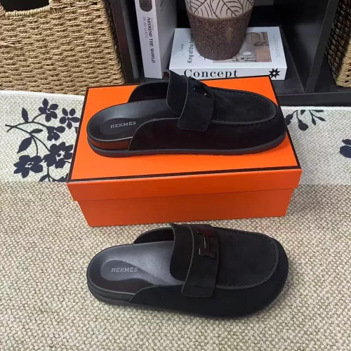 Replica Hermes Slippers For Men #1381869 $82.00 USD for Wholesale