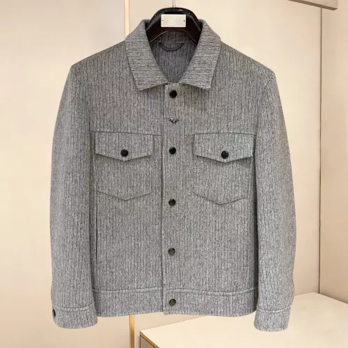 Wholesale Prada Coat Long Sleeved For Men #1381960 $205.00 USD, Wholesale Quality Replica Prada Coat