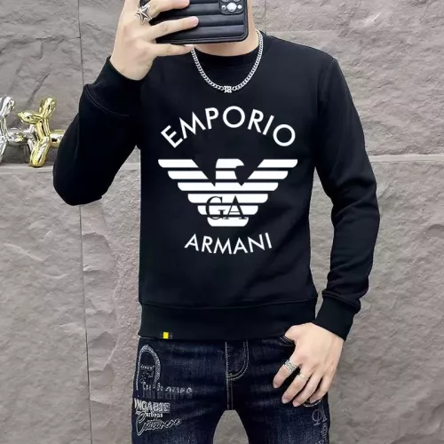 Wholesale Armani Hoodies Long Sleeved For Men #1382813 $48.00 USD, Wholesale Quality Replica Armani Hoodies