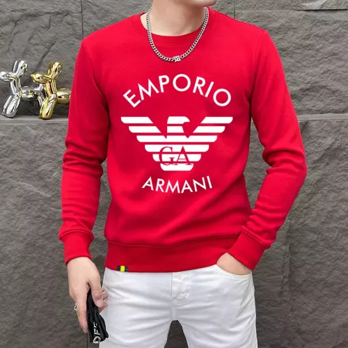 Wholesale Armani Hoodies Long Sleeved For Men #1382815 $48.00 USD, Wholesale Quality Replica Armani Hoodies