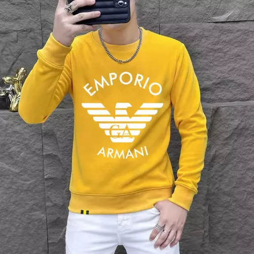 Wholesale Armani Hoodies Long Sleeved For Men #1382817 $48.00 USD, Wholesale Quality Replica Armani Hoodies