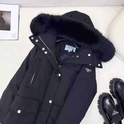 Replica Prada Down Feather Coat Long Sleeved For Women #1383809 $257.85 USD for Wholesale