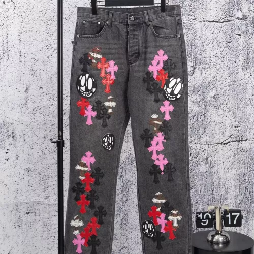 Wholesale Chrome Hearts Jeans For Men #1384174 $68.00 USD, Wholesale Quality Replica Chrome Hearts Jeans