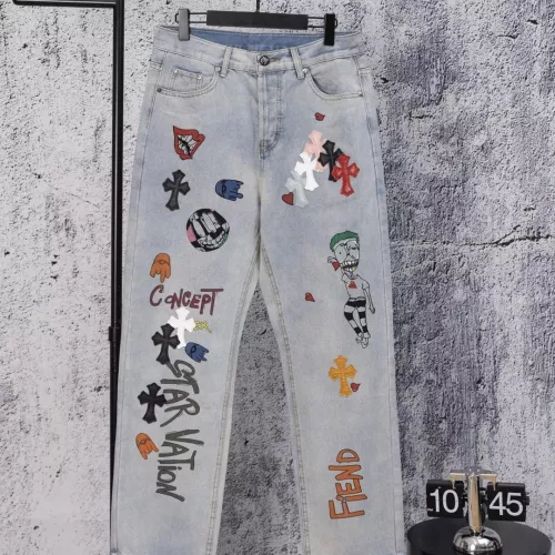 Wholesale Chrome Hearts Jeans For Men #1384176 $64.00 USD, Wholesale Quality Replica Chrome Hearts Jeans