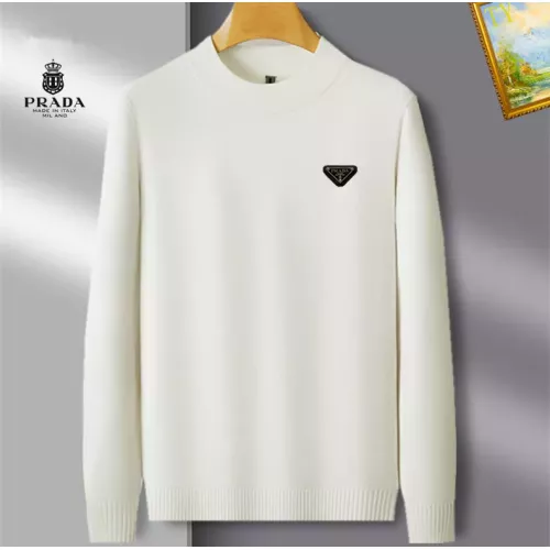 Wholesale Prada Sweaters Long Sleeved For Men #1384550 $42.00 USD, Wholesale Quality Replica Prada Sweaters
