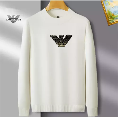 Wholesale Armani Sweaters Long Sleeved For Men #1384632 $42.00 USD, Wholesale Quality Replica Armani Sweaters