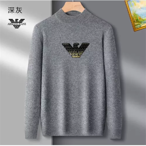 Wholesale Armani Sweaters Long Sleeved For Men #1384634 $42.00 USD, Wholesale Quality Replica Armani Sweaters