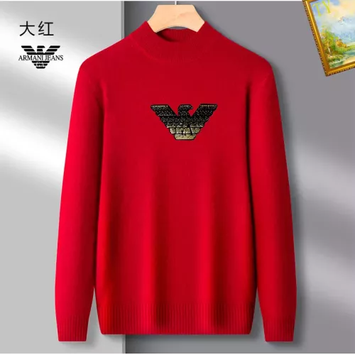 Wholesale Armani Sweaters Long Sleeved For Men #1384635 $42.00 USD, Wholesale Quality Replica Armani Sweaters