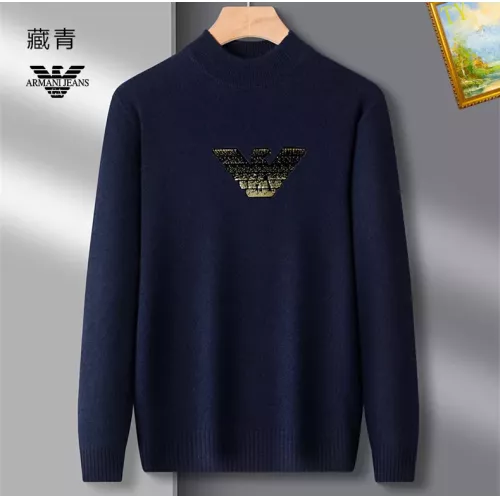 Wholesale Armani Sweaters Long Sleeved For Men #1384640 $42.00 USD, Wholesale Quality Replica Armani Sweaters