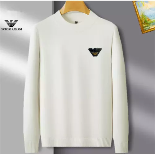 Wholesale Armani Sweaters Long Sleeved For Men #1384682 $42.00 USD, Wholesale Quality Replica Armani Sweaters