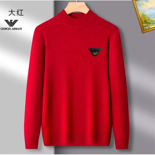 Wholesale Armani Sweaters Long Sleeved For Men #1384685 $42.00 USD, Wholesale Quality Replica Armani Sweaters