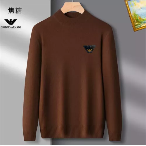 Wholesale Armani Sweaters Long Sleeved For Men #1384686 $42.00 USD, Wholesale Quality Replica Armani Sweaters