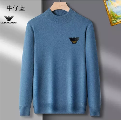 Wholesale Armani Sweaters Long Sleeved For Men #1384687 $42.00 USD, Wholesale Quality Replica Armani Sweaters