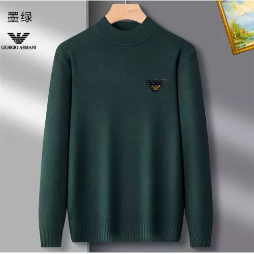 Wholesale Armani Sweaters Long Sleeved For Men #1384689 $42.00 USD, Wholesale Quality Replica Armani Sweaters