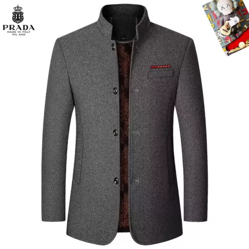 Wholesale Prada Coat Long Sleeved For Men #1385446 $80.00 USD, Wholesale Quality Replica Prada Coats