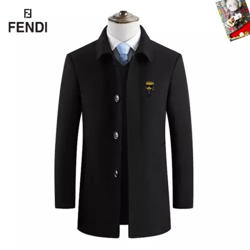 Wholesale Fendi Coat Long Sleeved For Men #1385514 $80.00 USD, Wholesale Quality Replica Fendi Coats