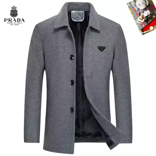 Wholesale Prada Coat Long Sleeved For Men #1385515 $80.00 USD, Wholesale Quality Replica Prada Coats