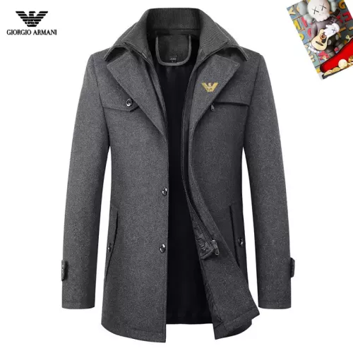 Wholesale Armani Coat Long Sleeved For Men #1385535 $80.00 USD, Wholesale Quality Replica Armani Coats