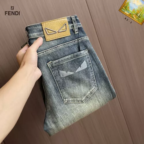 Wholesale Fendi Jeans For Men #1385917 $48.00 USD, Wholesale Quality Replica Fendi Jeans