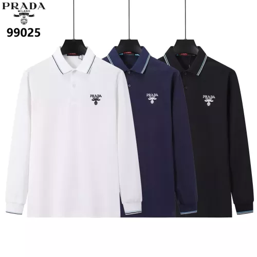 Replica Prada T-Shirts Long Sleeved For Men #1386265 $40.00 USD for Wholesale