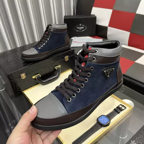 Wholesale Prada High Top Shoes For Men #1387864 $88.00 USD, Wholesale Quality Replica Prada High Top Shoes
