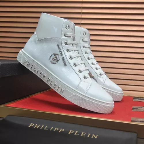 Replica Philipp Plein PP High Tops Shoes For Men #1387888 $92.00 USD for Wholesale