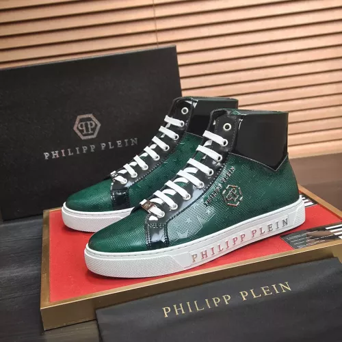 Wholesale Philipp Plein PP High Tops Shoes For Men #1387891 $92.00 USD, Wholesale Quality Replica Philipp Plein PP High Tops Shoes