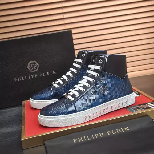Wholesale Philipp Plein PP High Tops Shoes For Men #1387892 $92.00 USD, Wholesale Quality Replica Philipp Plein PP High Tops Shoes