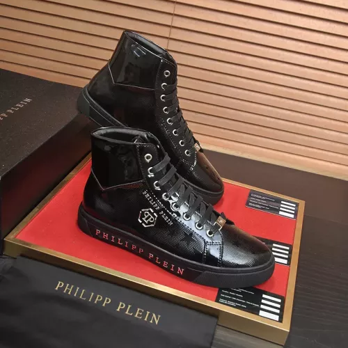 Replica Philipp Plein PP High Tops Shoes For Men #1387894 $92.00 USD for Wholesale